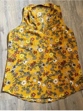 Jasmine & Juliana yellow floral sleeveless top